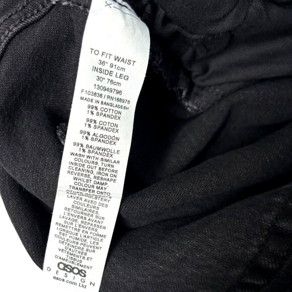 ASOS Design Curvy Black High Rise Denim Skinny Jeans Plus Size 36x30 - Picture 7 of 7